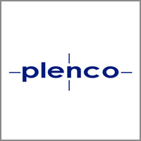 Blue Plenco Logo with four lines surrounding the word plenco